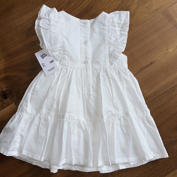 NWT ✨ Oshkosh B’Gosh Baby Girls White Cotton Summer Sundress / 12M - Picture 4 of 4